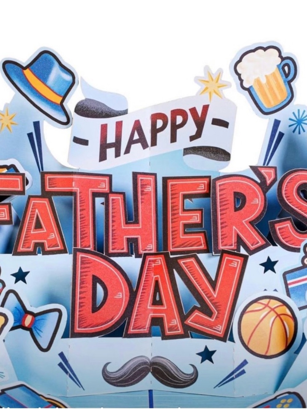 Happy Father's Day Table Centerpiece - Blue and Red